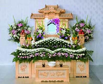 一日葬Aプランの4尺花祭壇